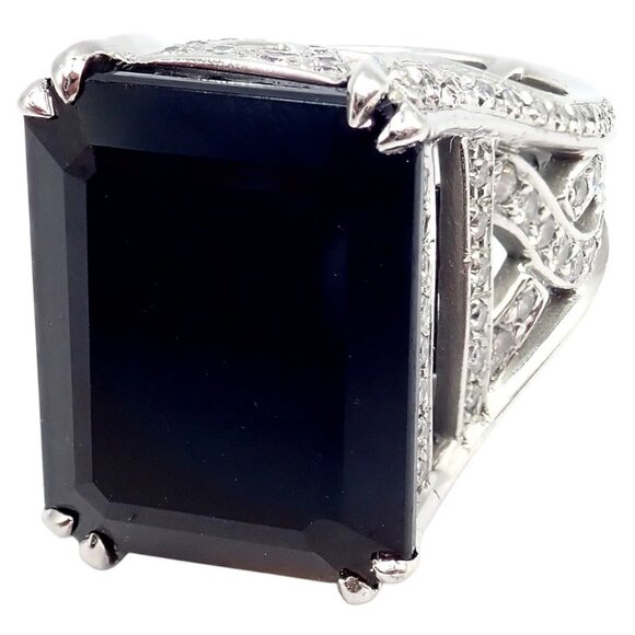 Kieselstein Cord Platinum 3ctw Diamond Black Spinel Cockatil Ring 1998 sz 5.5 - Picture 1 of 13
